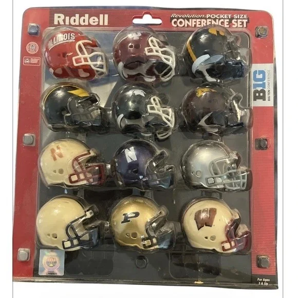 Riddell Big Ten Revolution Pocket Size Helmet Set 2012 NCAA NIB
